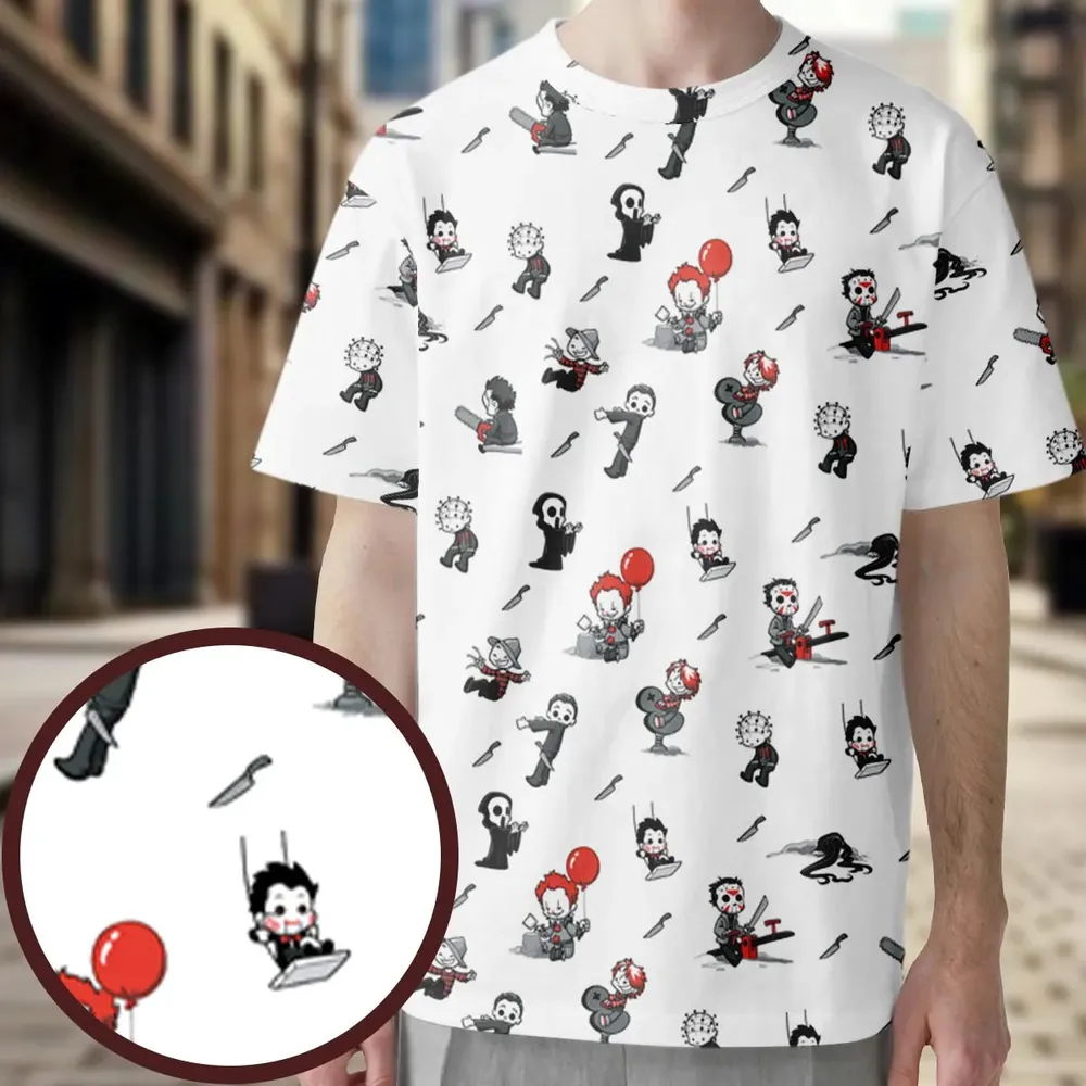 Baby Horror Characters Pattern All-Over Print Unisex T-Shirt - 3