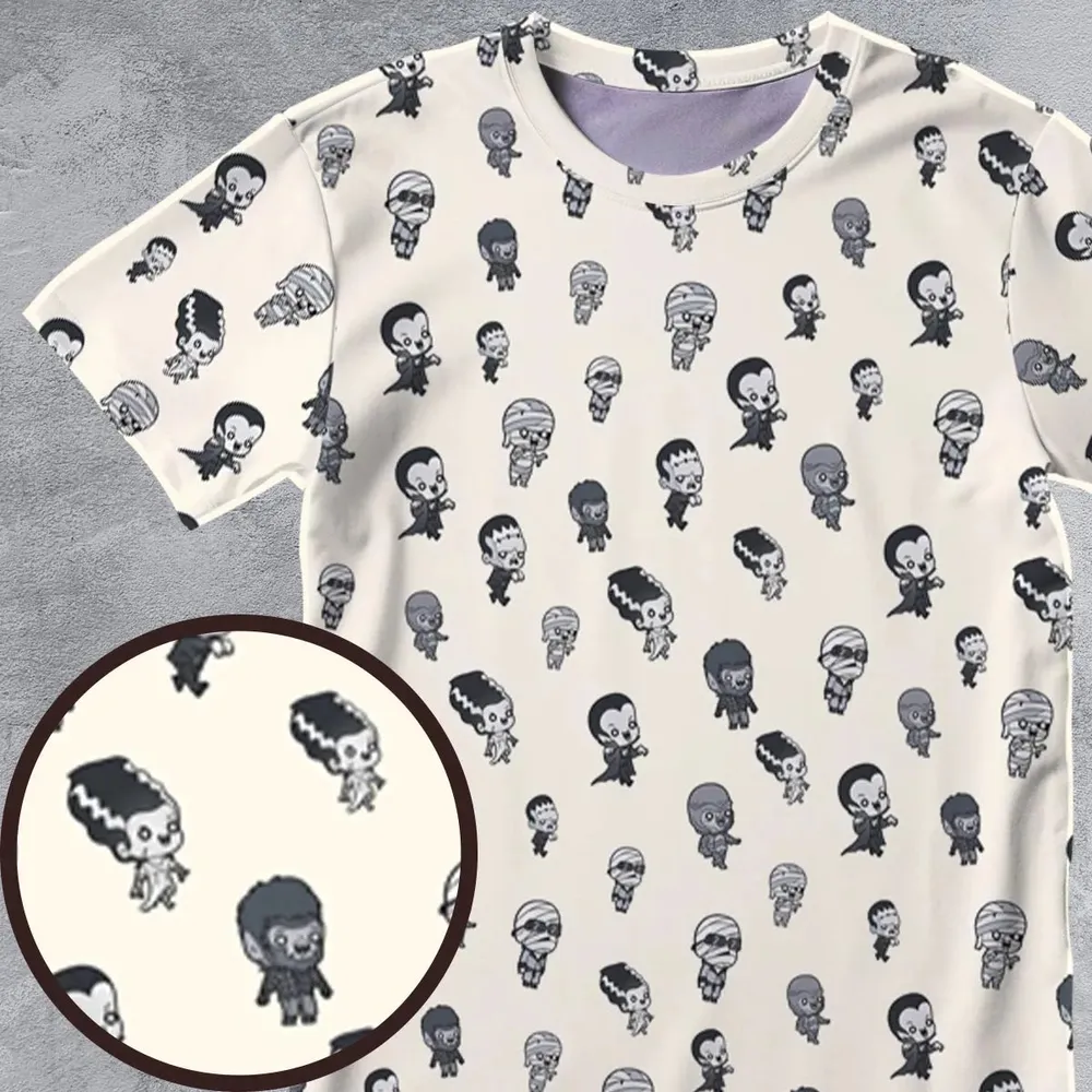 Baby Monsters Pattern All-Over Print Unisex T-Shirt - 4