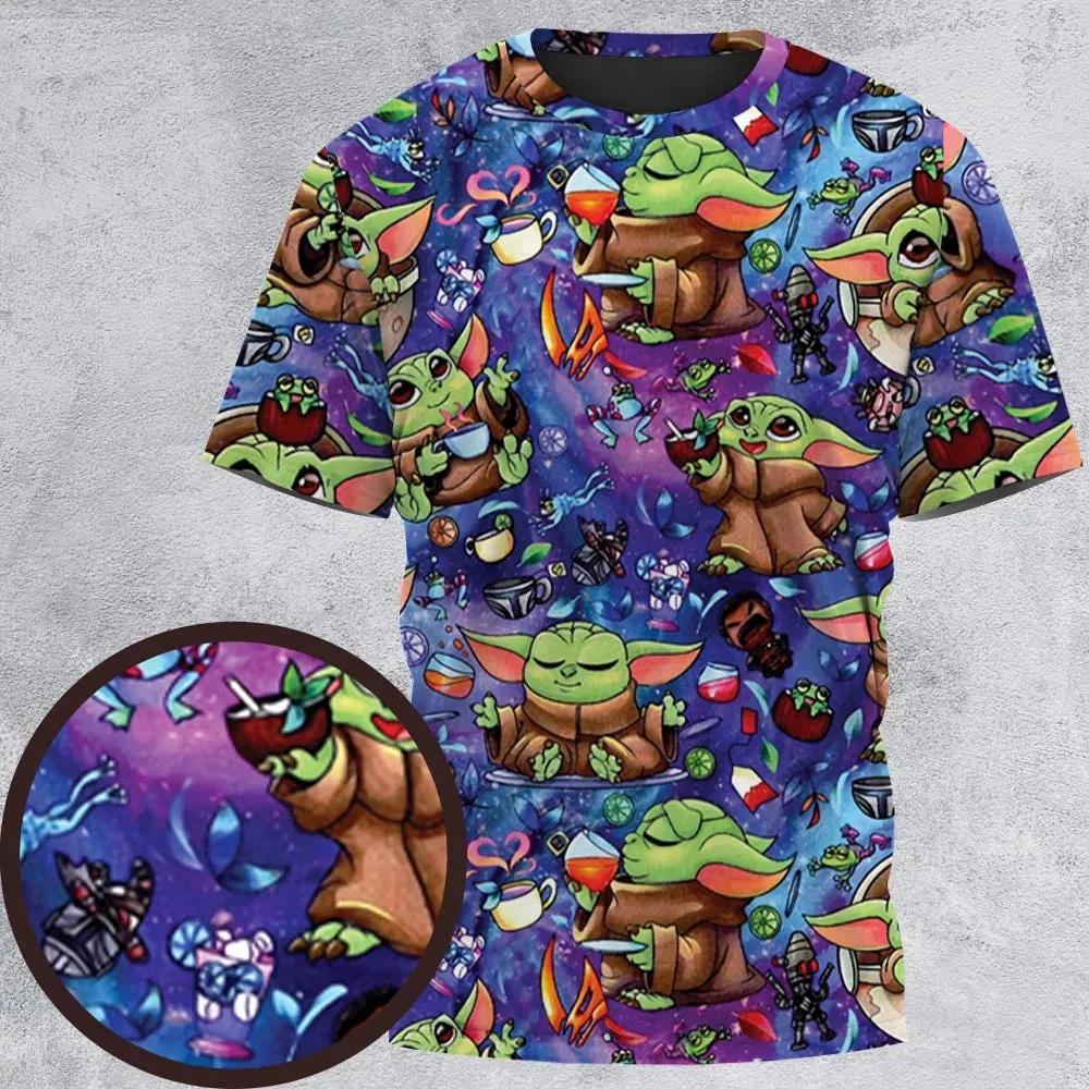 Baby Yoda In the Galaxy All-Over Print Unisex T-Shirt - 2