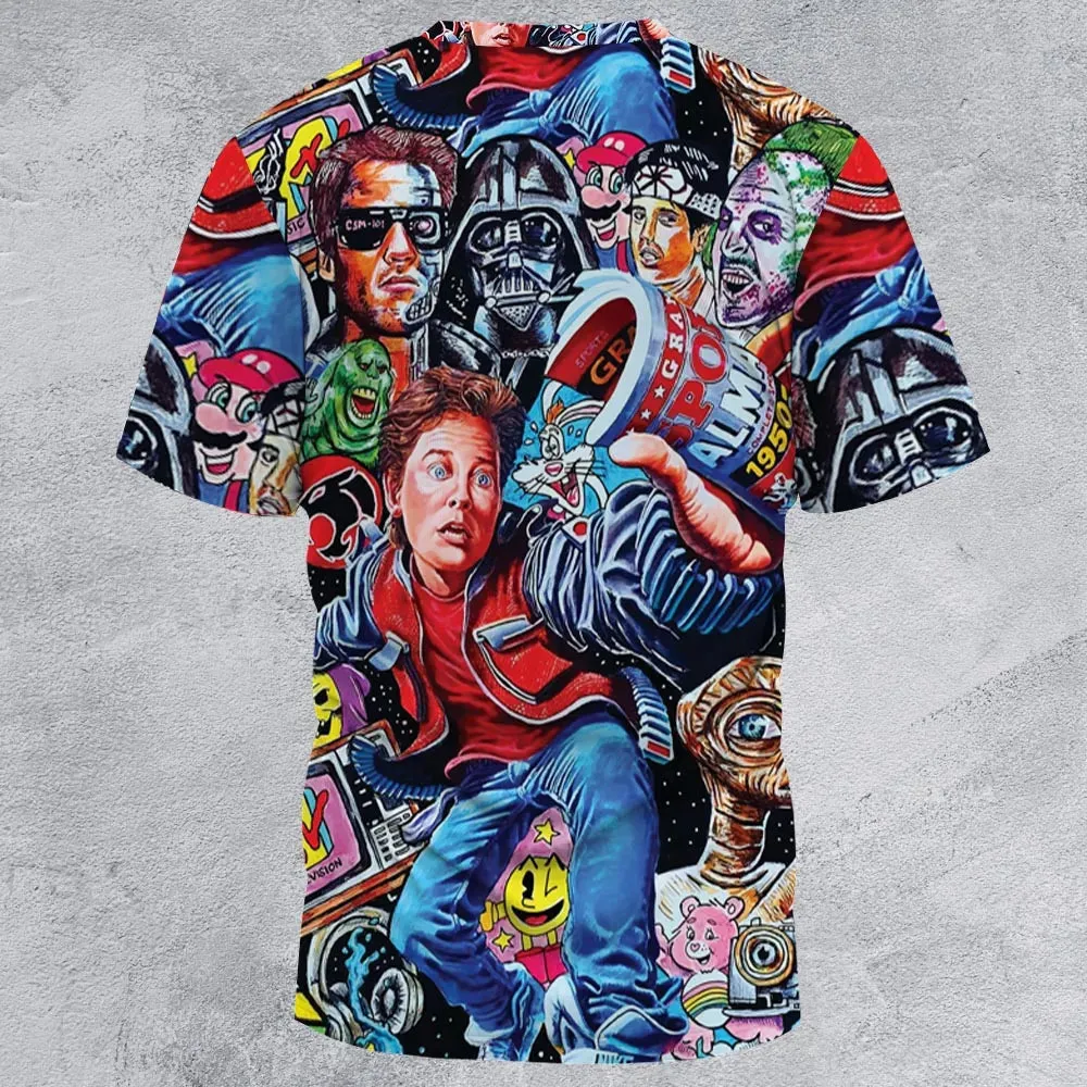Back To The 80s Pop Culture 80s Movies Characters All-Over Print Unisex T-Shirt - 2