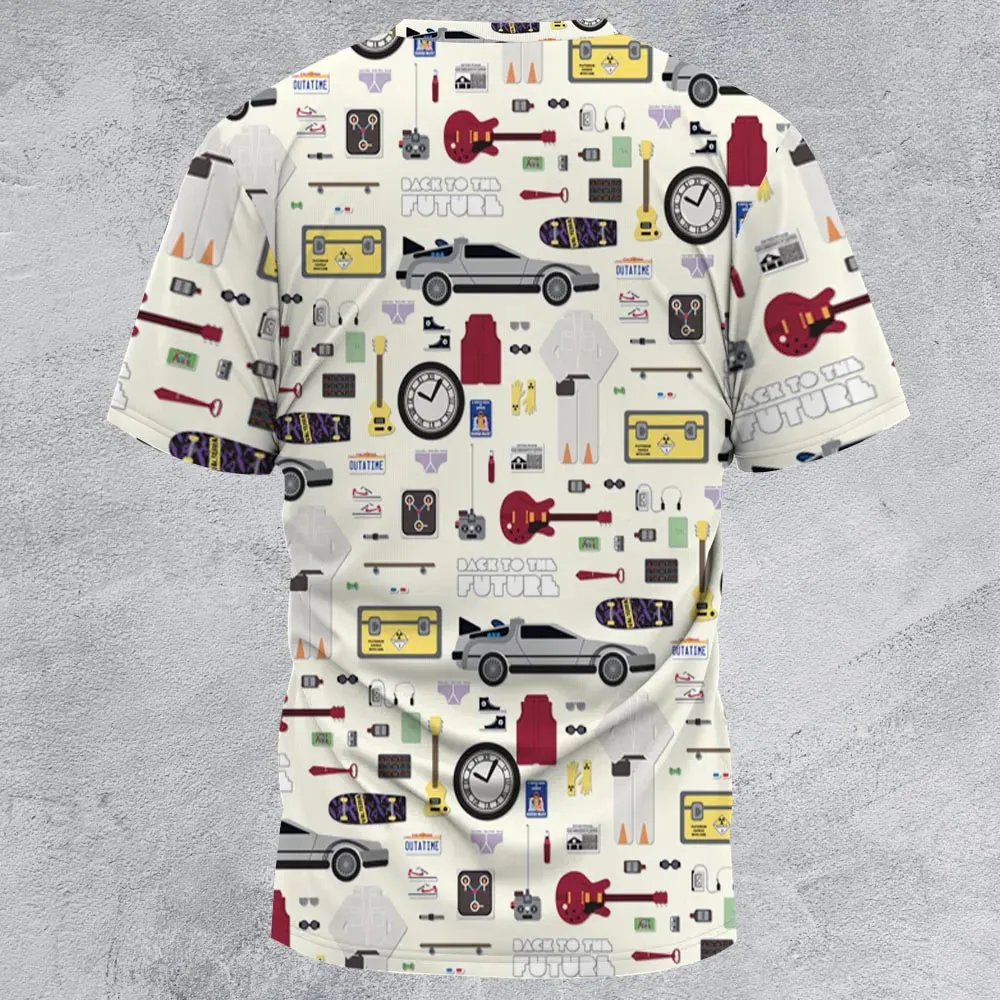 Back to the Future Pattern All-Over Print Unisex T-Shirt - 2