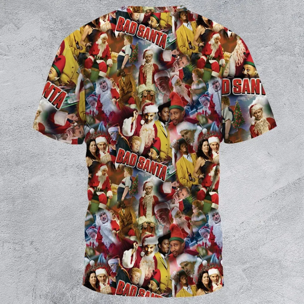 Bad Santa Pattern All-Over Print Unisex T-Shirt - 3