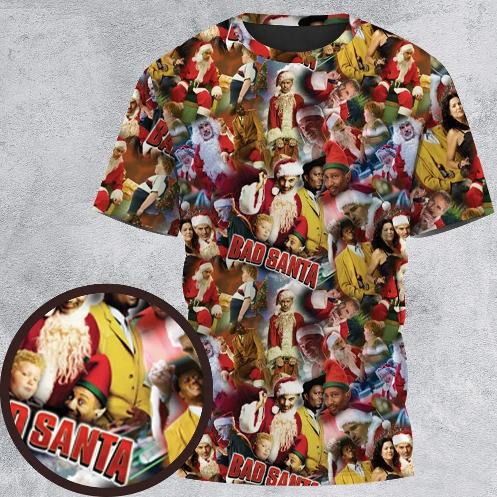 Bad Santa Pattern All-Over Print Unisex T-Shirt - 2