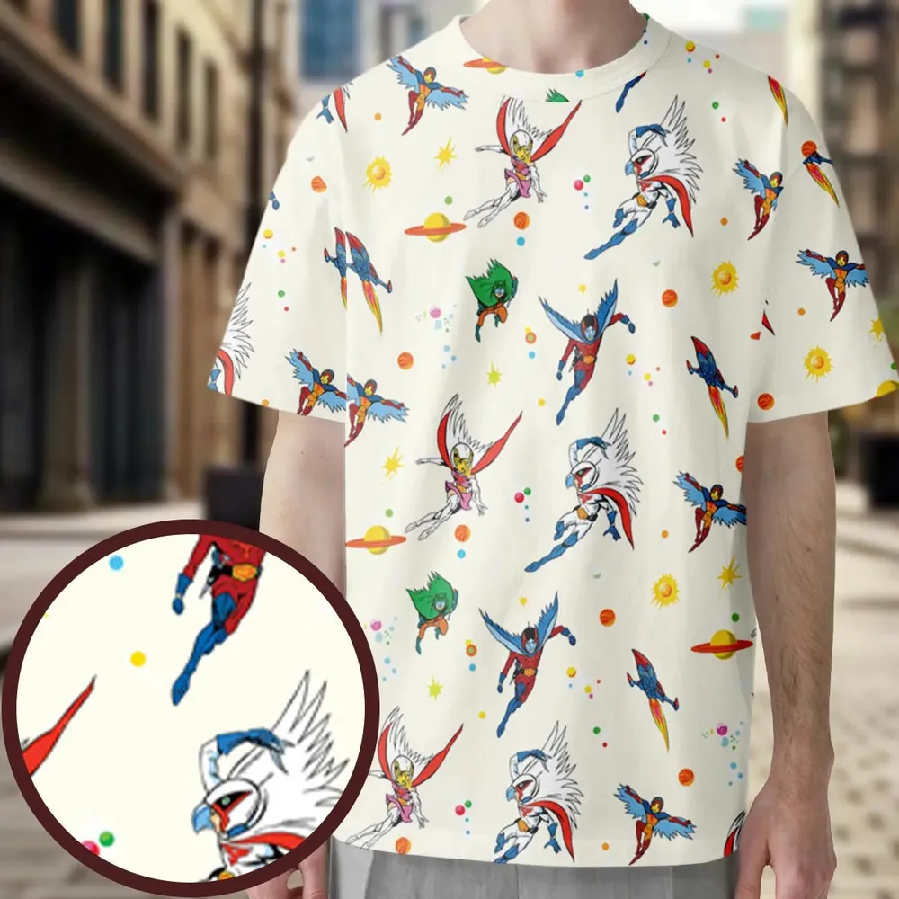 Battle of the Planets Pattern All-Over Print Unisex T-Shirt - 3