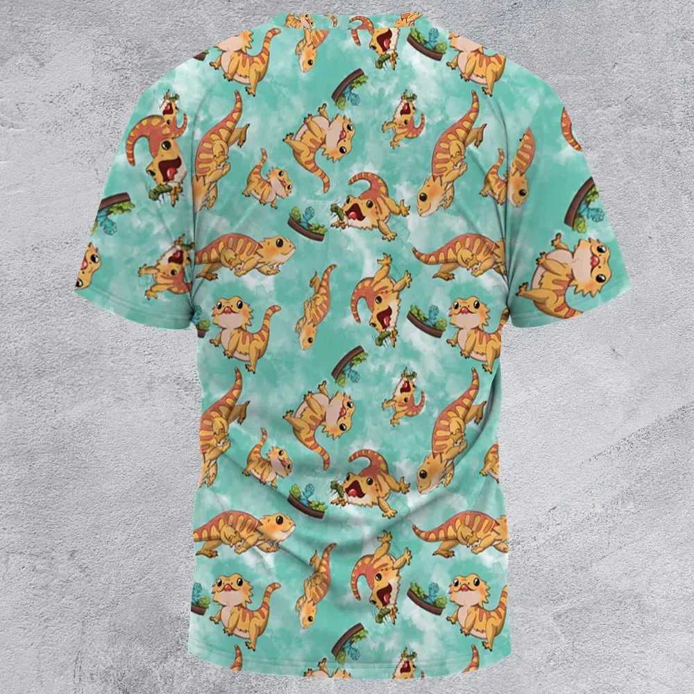 Bearded Dragon Pattern All-Over Print Unisex T-Shirt - 2