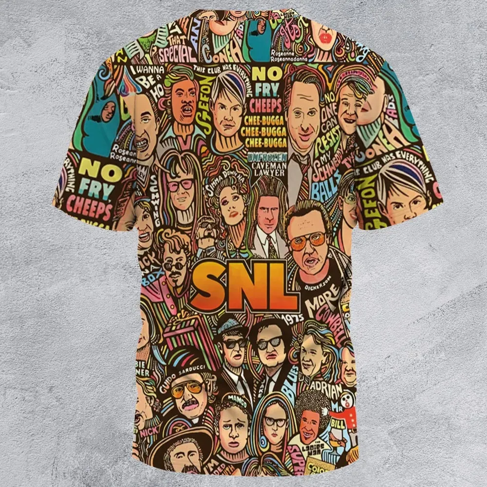 Blues Brothers Waynes World Coneheads SNL Characters All-Over Print Unisex T-Shirt - 2