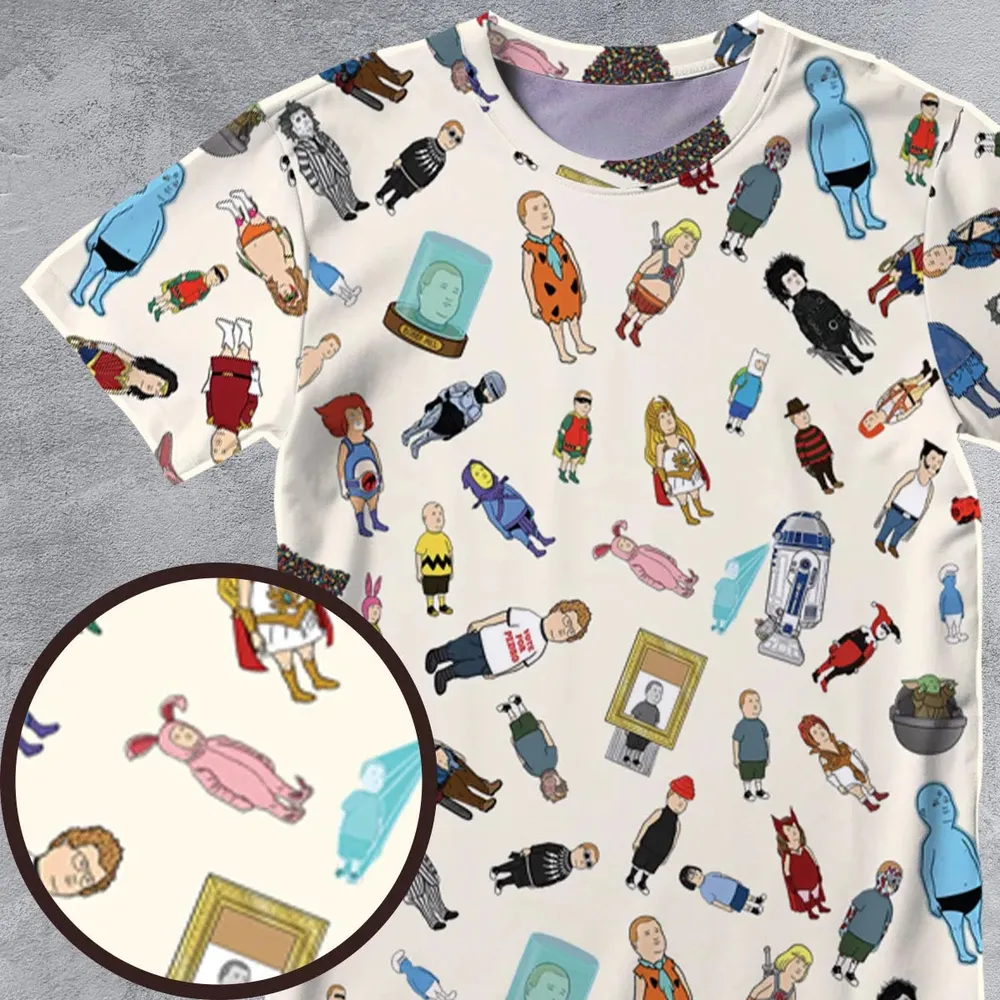 Bobby Hill King Of The Hill Pattern All-Over Print Unisex T-Shirt - 4