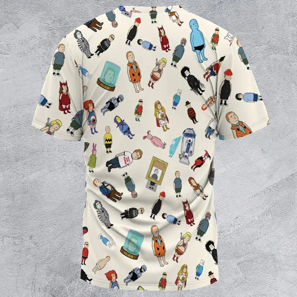 Bobby Hill King Of The Hill Pattern All-Over Print Unisex T-Shirt - 3