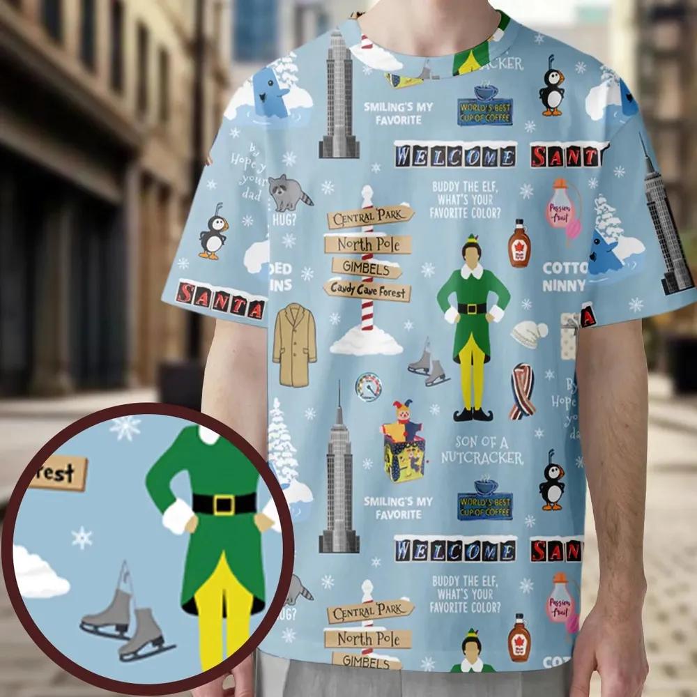 Buddy the ELF Quotes Christmas All-Over Print Unisex T-Shirt - 3