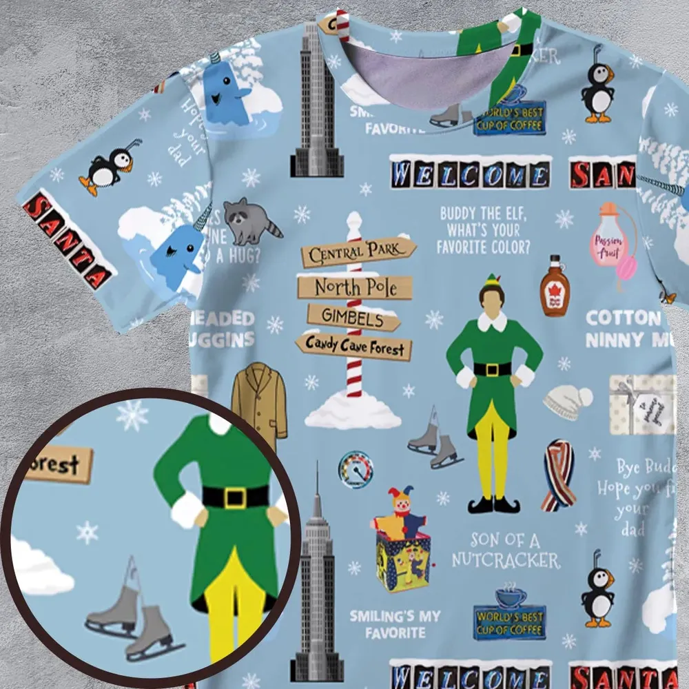 Buddy the ELF Quotes Christmas All-Over Print Unisex T-Shirt - 4