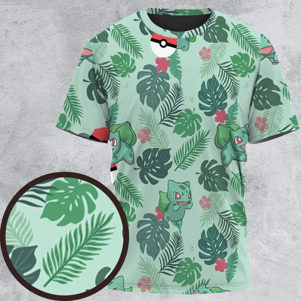 Bulbasaur Pokemon Pattern All-Over Print Unisex T-Shirt - 2
