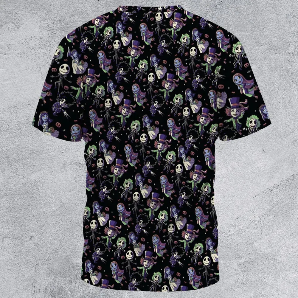 Buttons Characters Pattern All-Over Print Unisex T-Shirt - 2