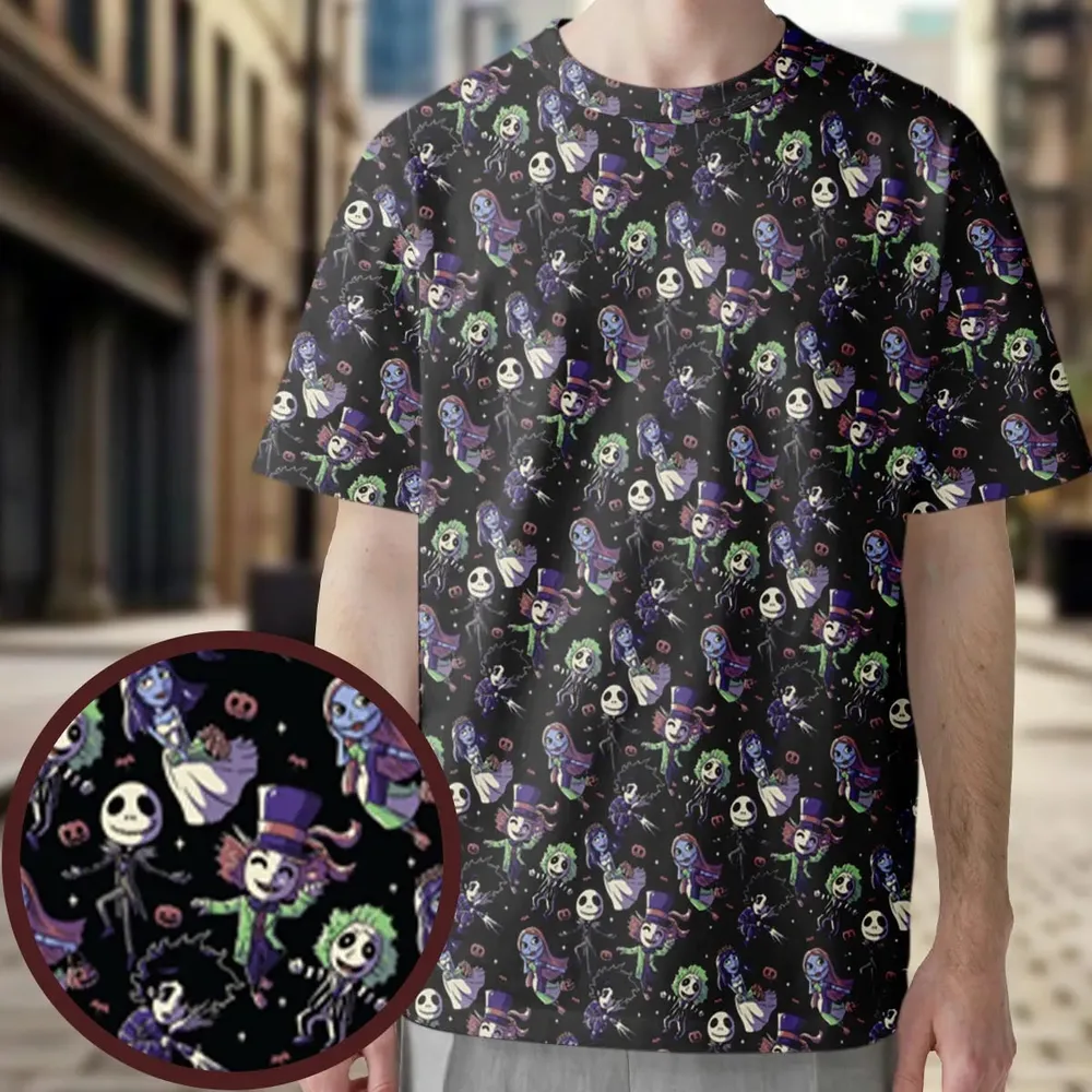 Buttons Characters Pattern All-Over Print Unisex T-Shirt - 3