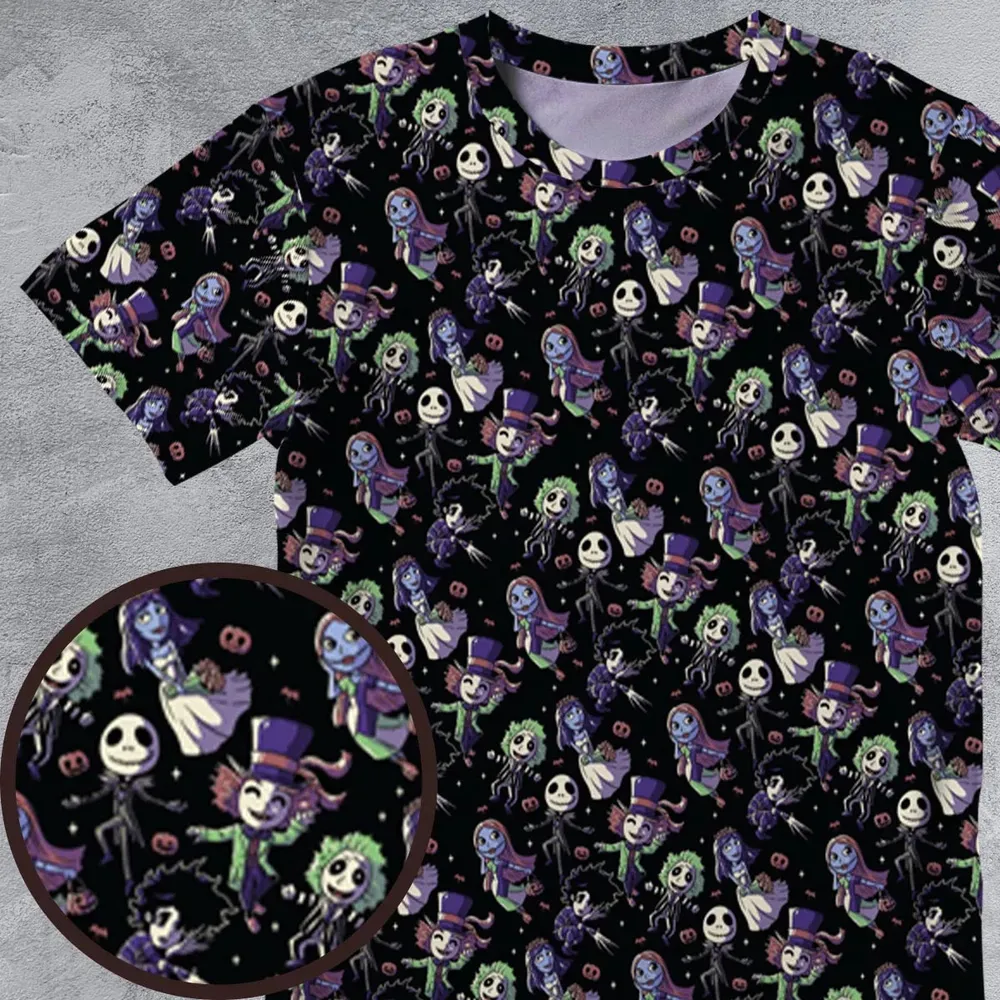 Buttons Characters Pattern All-Over Print Unisex T-Shirt - 4