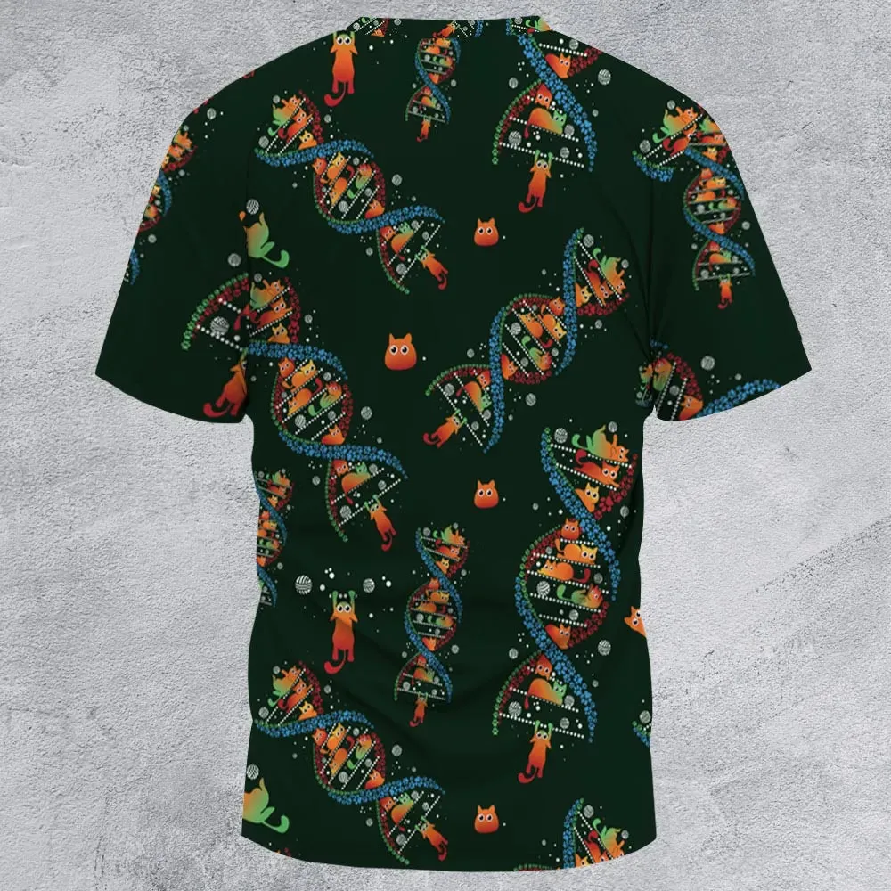 Cat Kitten DNA Pattern All-Over Print Unisex T-Shirt - 3