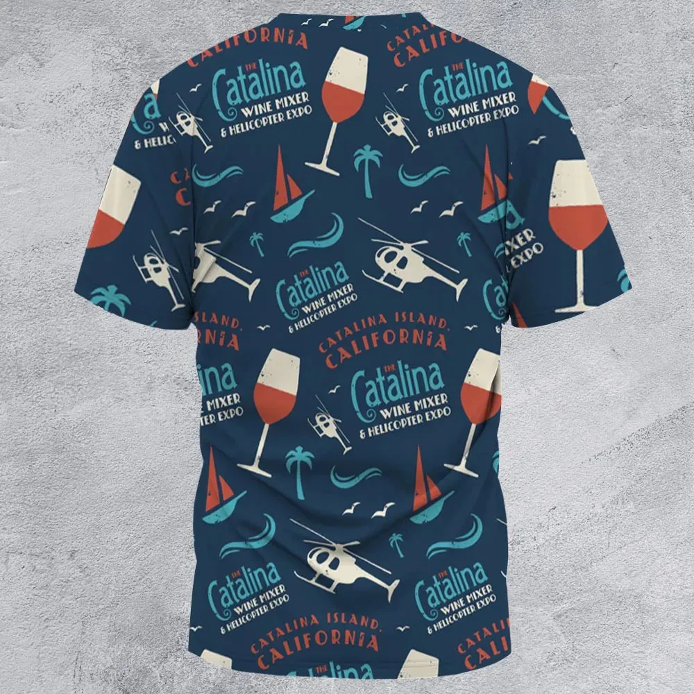 Catalina Wine Mixer Pattern All-Over Print Unisex T-Shirt - 2