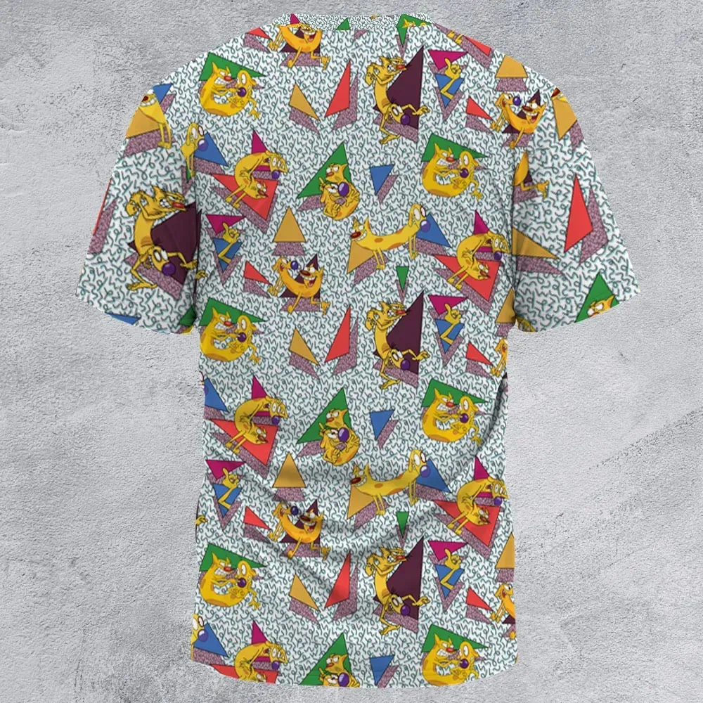 Catdog 90s Cartoon Pattern All-Over Print Unisex T-Shirt - 2