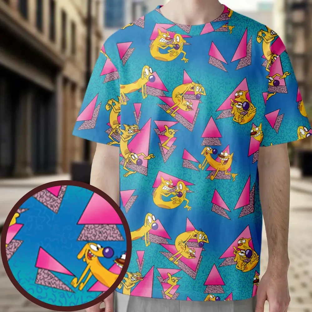 CatDog Nickelodeon Pattern All-Over Print Unisex T-Shirt - 3