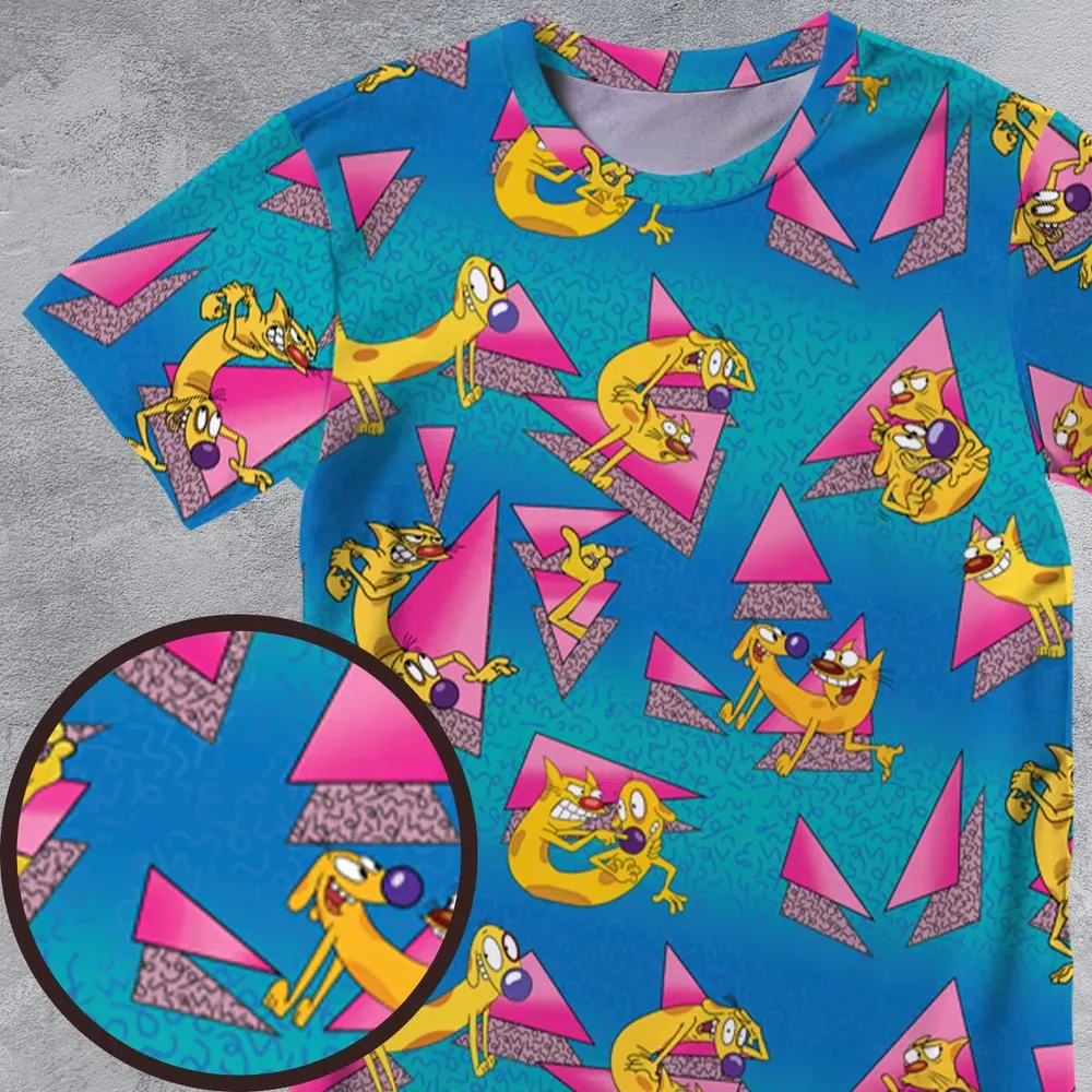 CatDog Nickelodeon Pattern All-Over Print Unisex T-Shirt - 4
