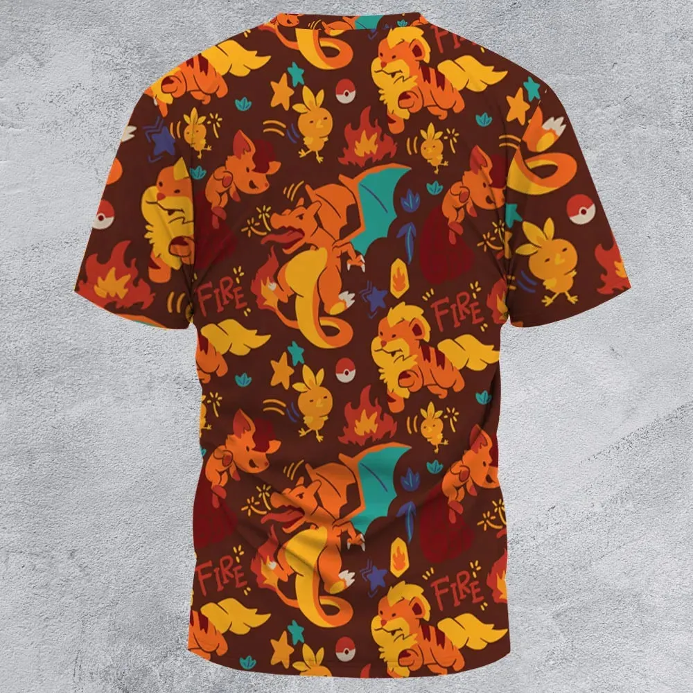 Charizard Arcanine Torchic Fire Pokemon All-Over Print Unisex T-Shirt - 2