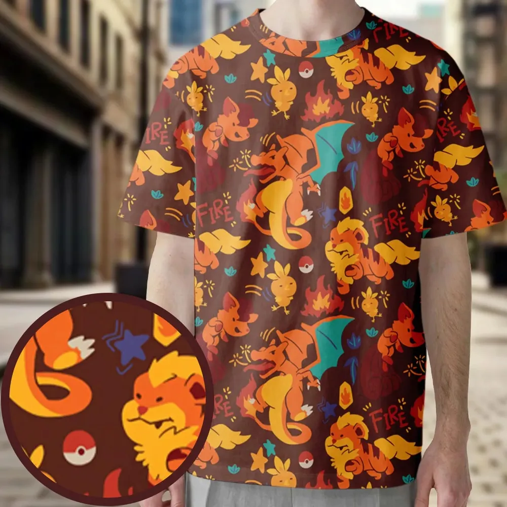Charizard Arcanine Torchic Fire Pokemon All-Over Print Unisex T-Shirt - 3