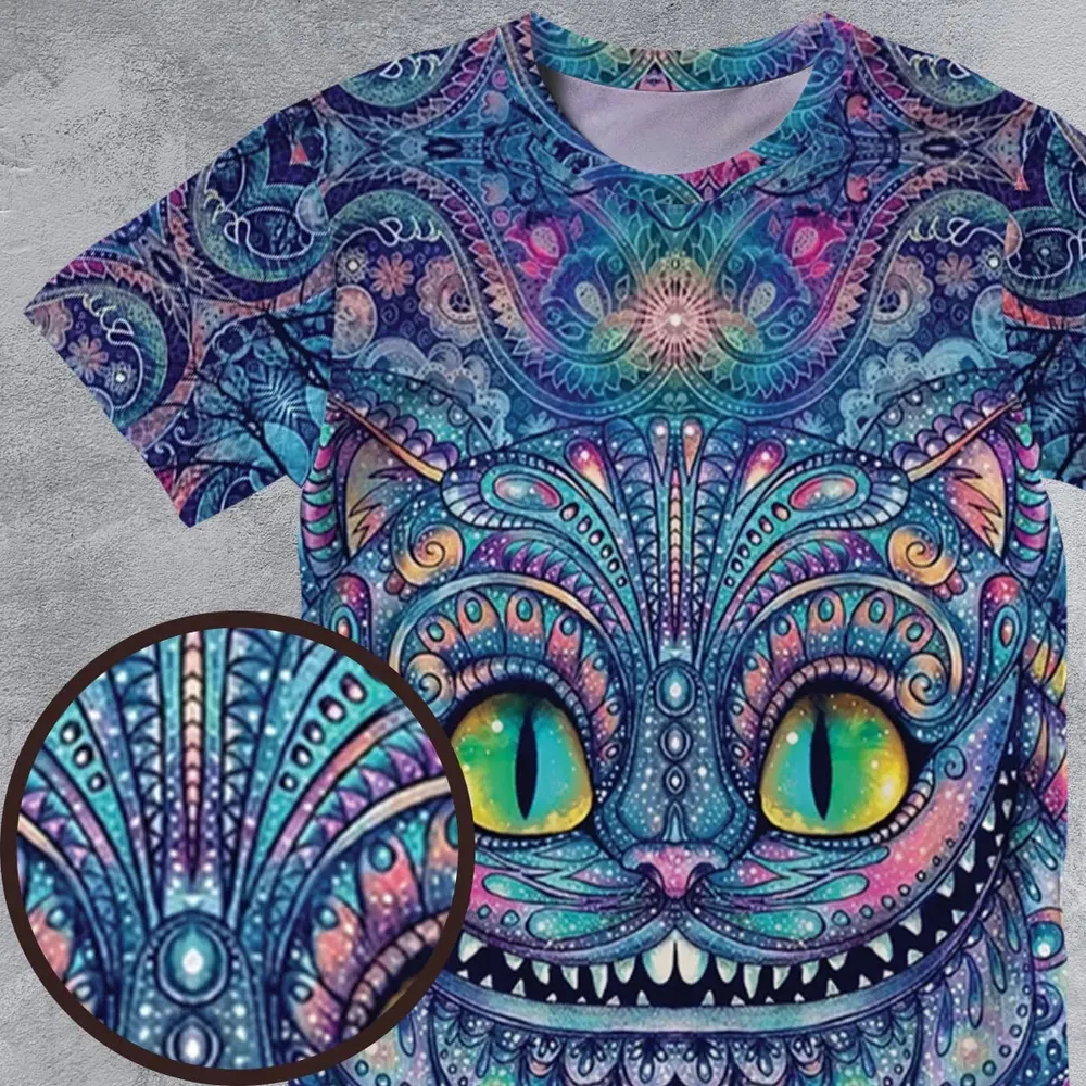 Cheshire Cat Alice In Wonderland All-Over Print Unisex T-Shirt - 4