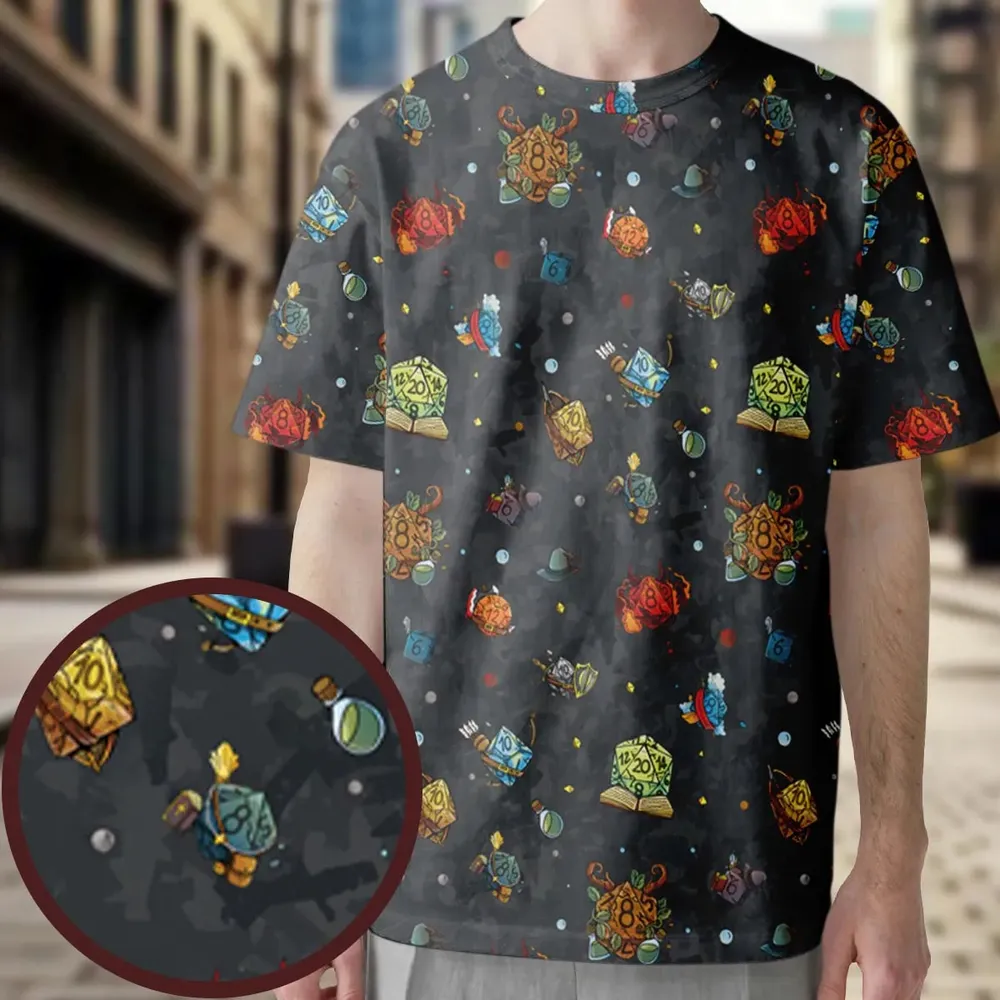 Class Dices DND Pattern All-Over Print Unisex T-Shirt - 3