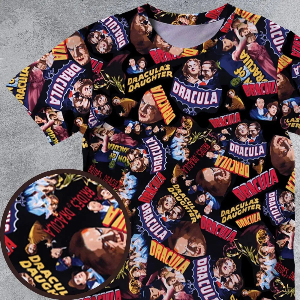 Classic Horror Films All-Over Print Unisex T-Shirt - 4