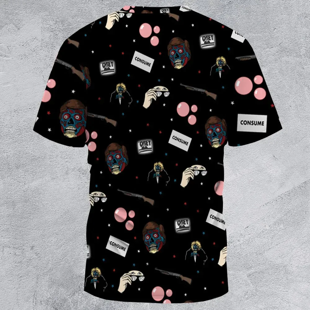 Consume They Live Patterns All-Over Print Unisex T-Shirt - 3