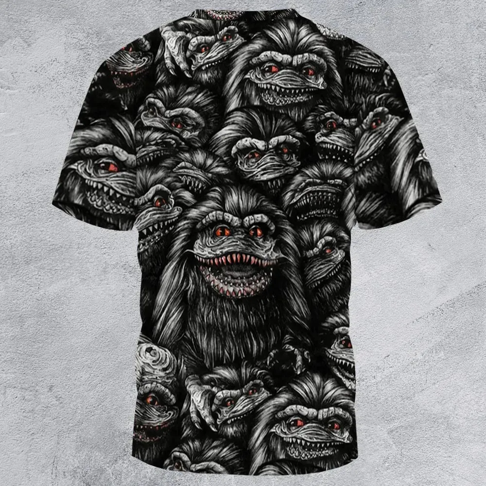 Critters Pattern Halloween All-Over Print Unisex T-Shirt - 2