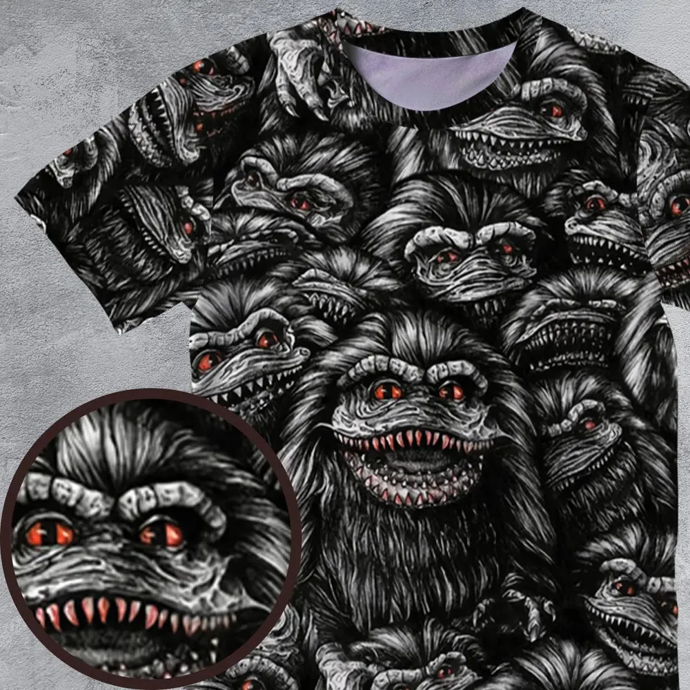 Critters Pattern Halloween All-Over Print Unisex T-Shirt - 4