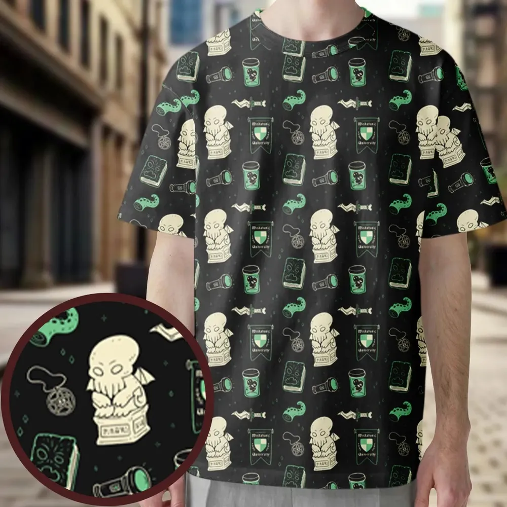 Cthulhu H.P Lovecraft Miskatonic University All-Over Print Unisex T-Shirt - 3