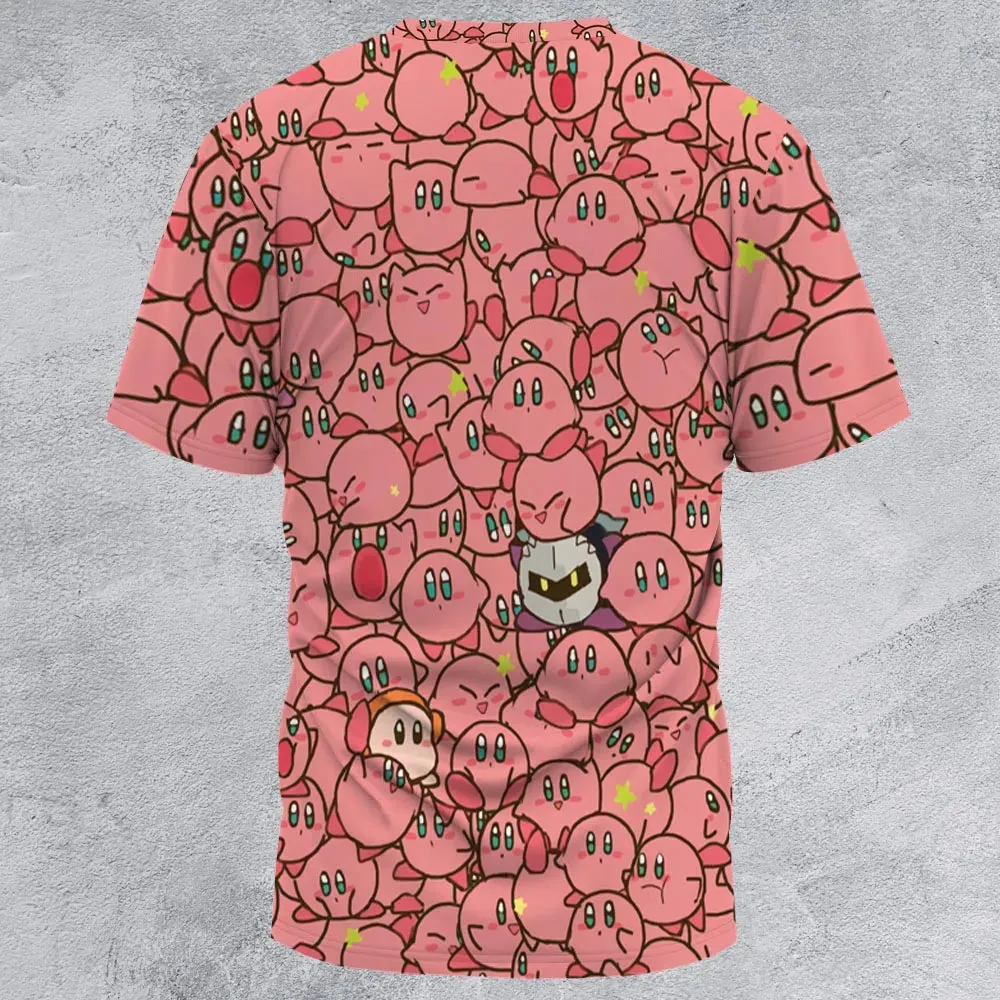 Cute Kirby Waddle Doo Bandana Waddle Dee Meta Knight Kirby's Characters All-Over Print Unisex T-Shirt - 3