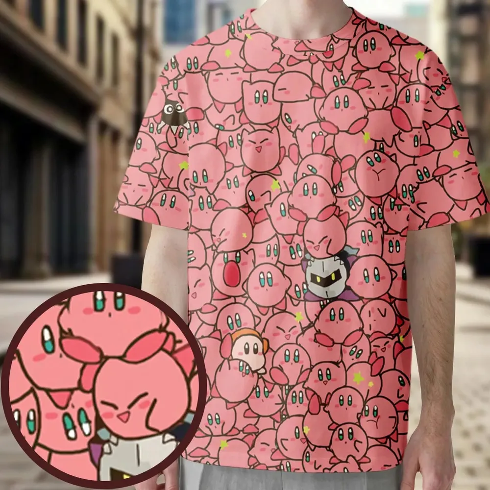 Cute Kirby Waddle Doo Bandana Waddle Dee Meta Knight Kirby's Characters All-Over Print Unisex T-Shirt - 4