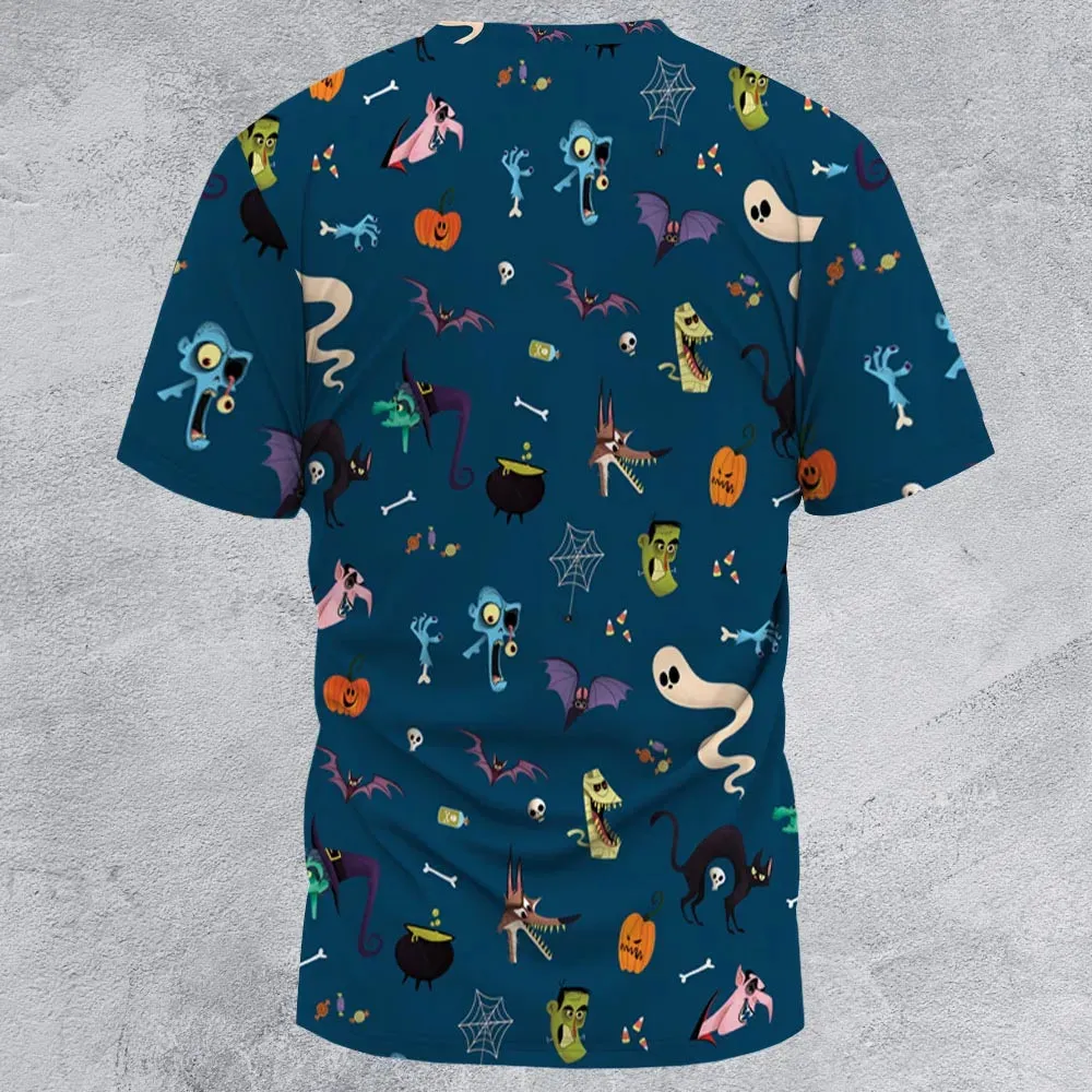 Cute Spooky Classic Monster All-Over Print Unisex T-Shirt - 2
