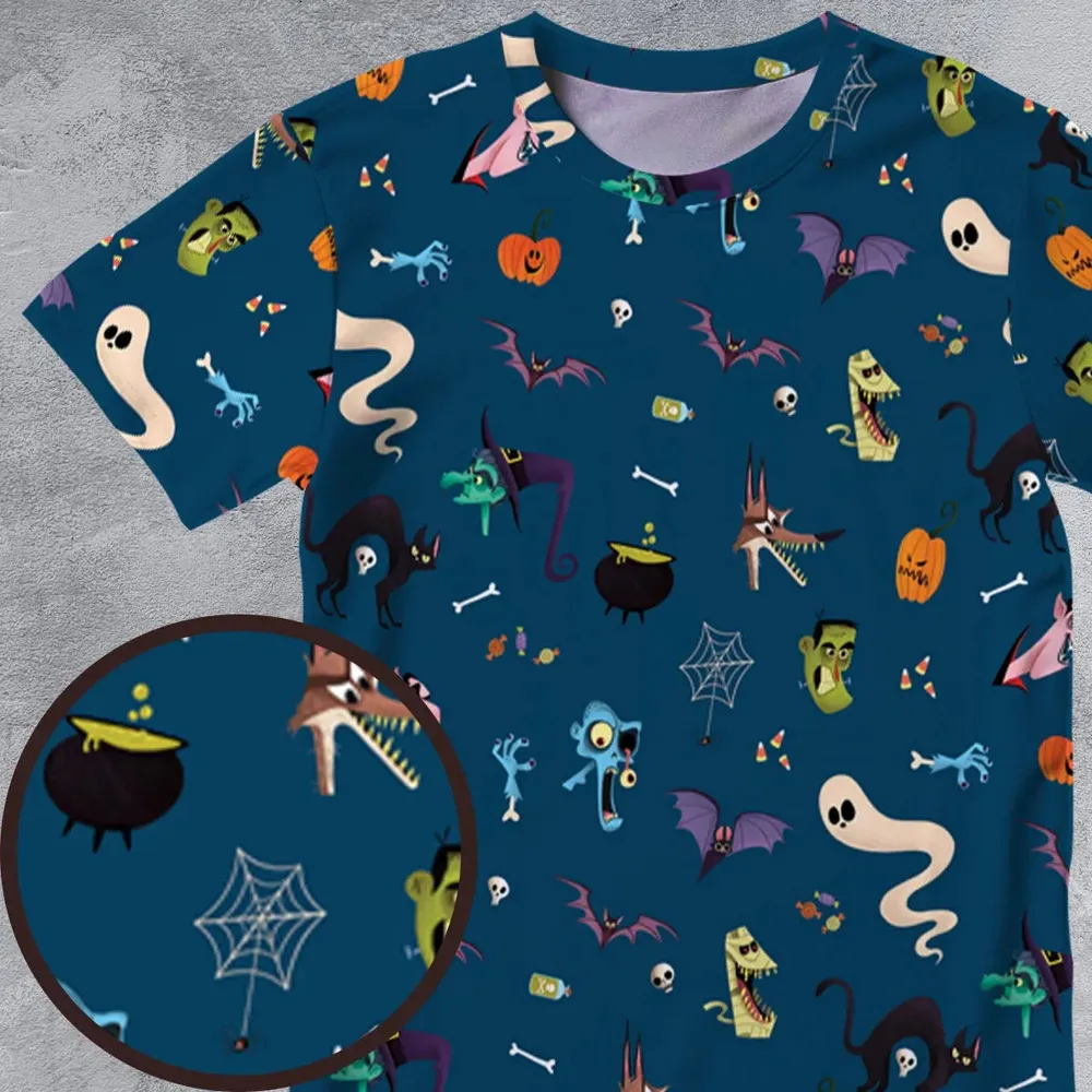 Cute Spooky Classic Monster All-Over Print Unisex T-Shirt - 4