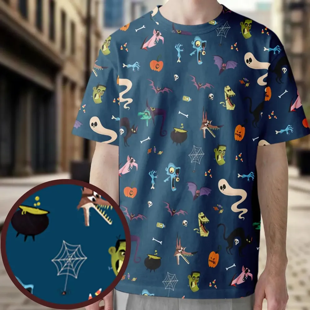 Cute Spooky Classic Monster All-Over Print Unisex T-Shirt - 3