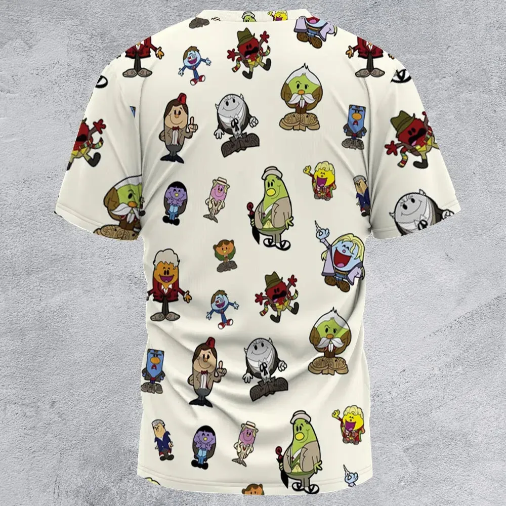 Doctor Who and Mr Men Pattern All-Over Print Unisex T-Shirt - 3