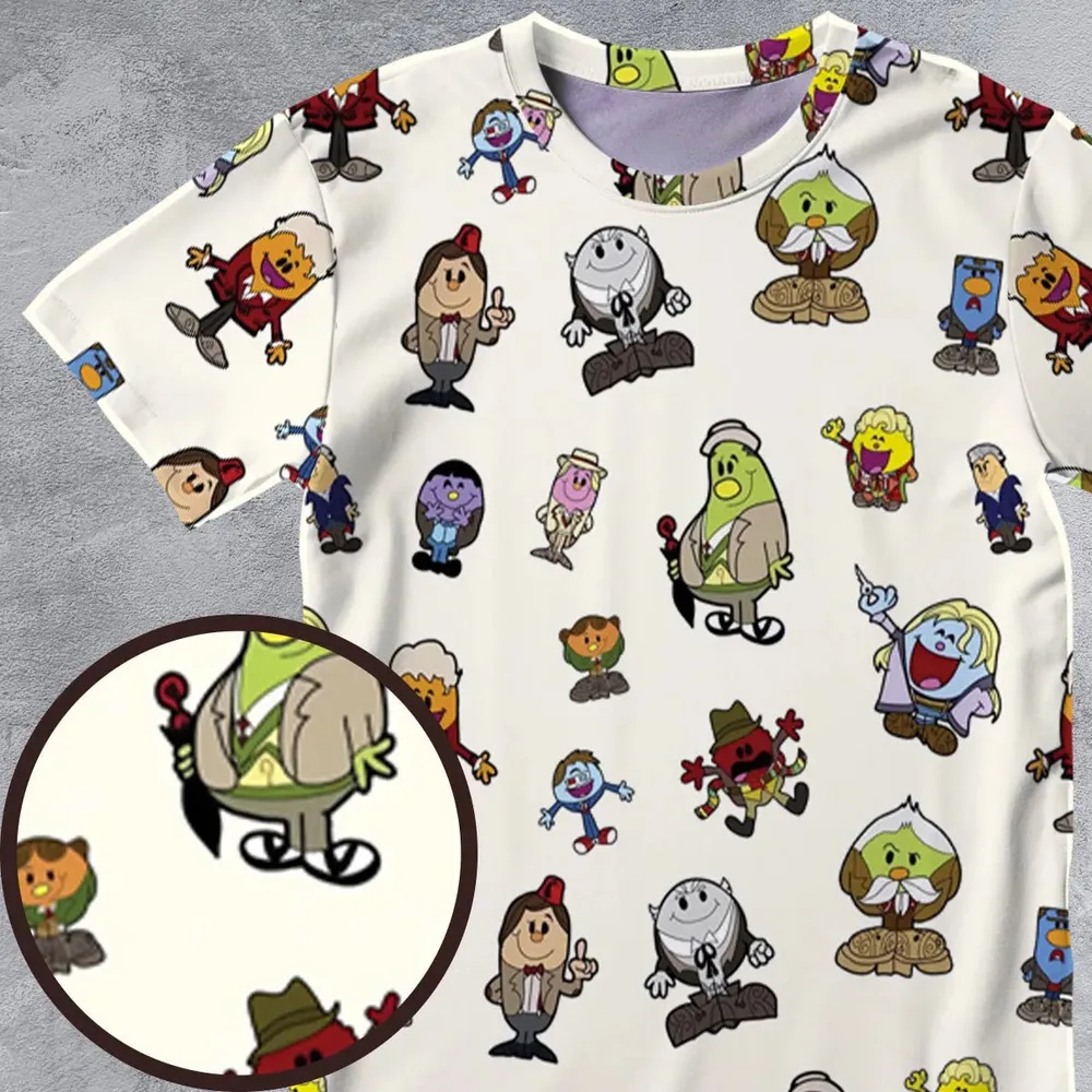 Doctor Who and Mr Men Pattern All-Over Print Unisex T-Shirt - 4
