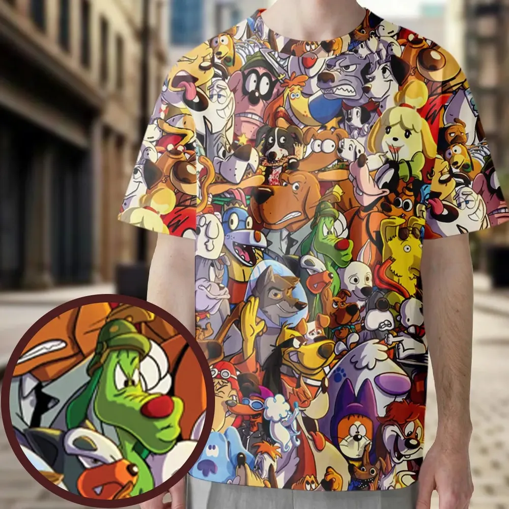 Dogs From Famous Cartoons All-Over Print Unisex T-Shirt - 3