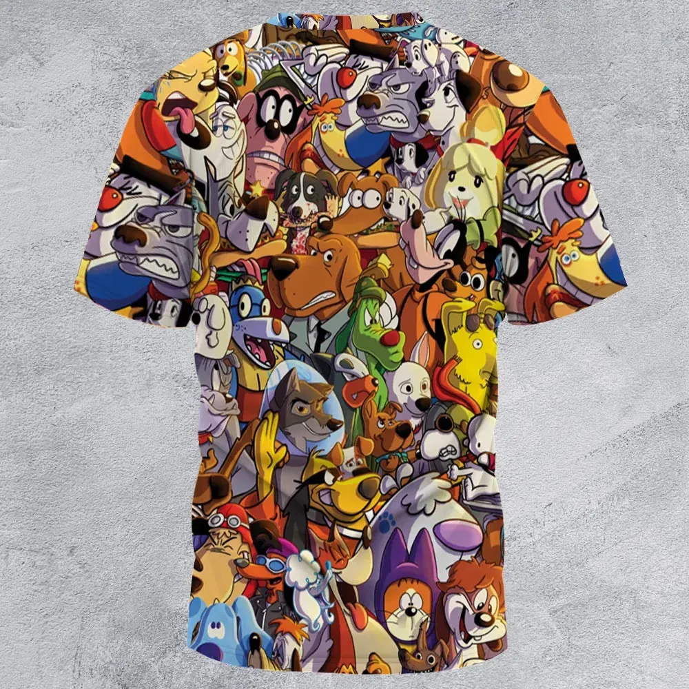 Dogs From Famous Cartoons All-Over Print Unisex T-Shirt - 2