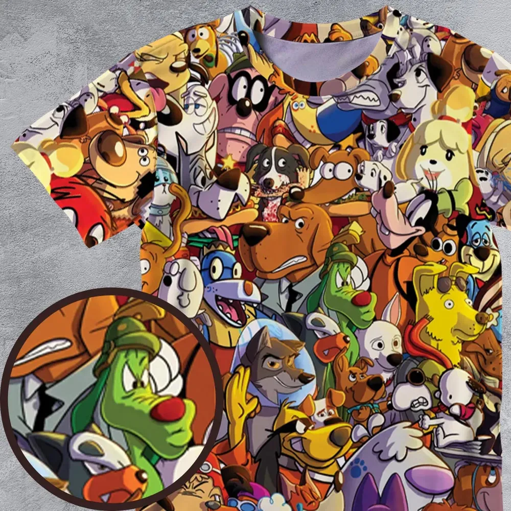 Dogs From Famous Cartoons All-Over Print Unisex T-Shirt - 4