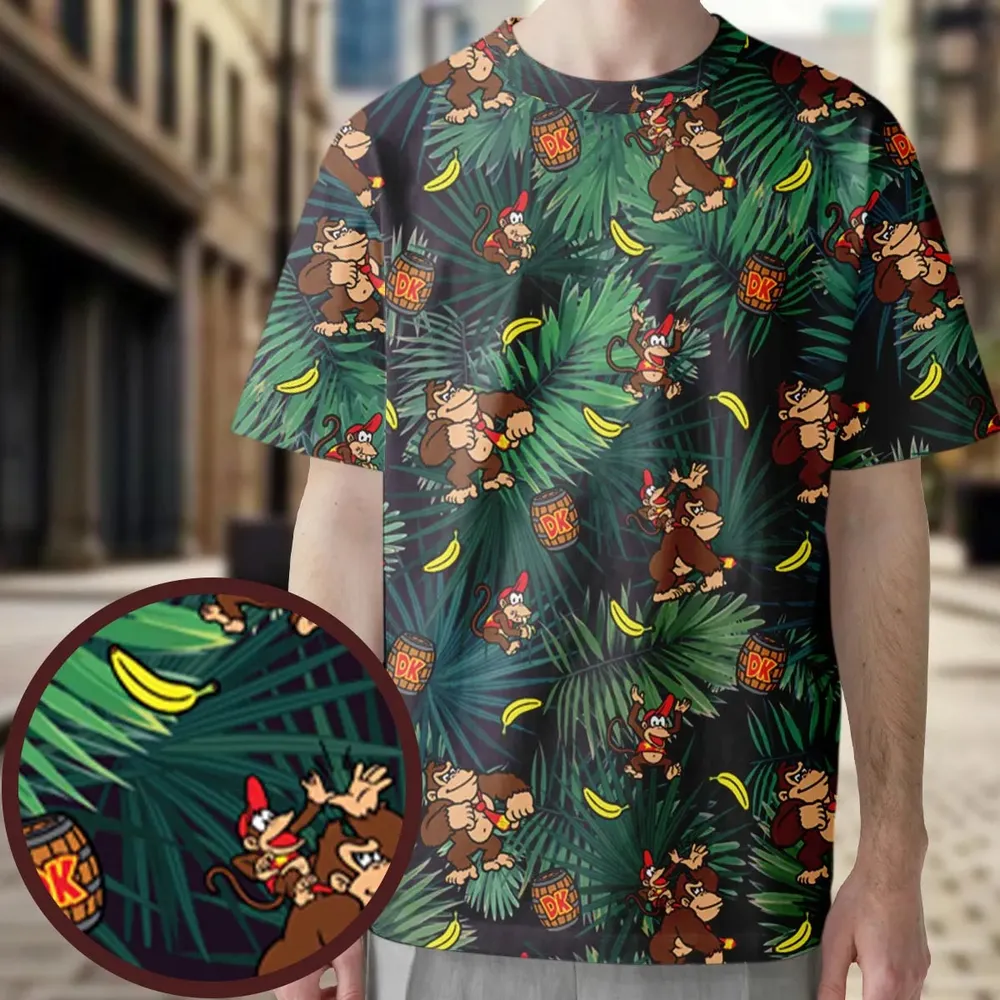 Donkey Kong Nintendo Video Games All-Over Print Unisex T-Shirt - 4