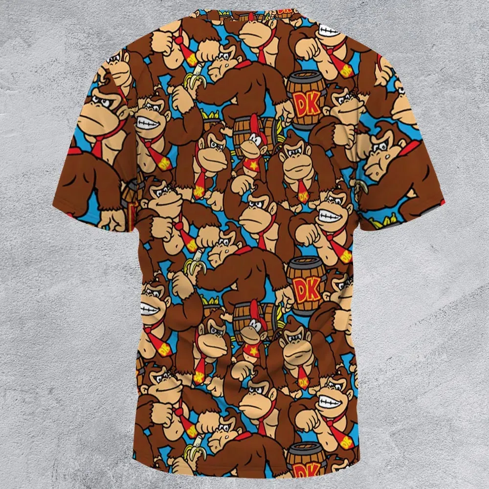 Donkey Kong Pattern All-Over Print Unisex T-Shirt - 3