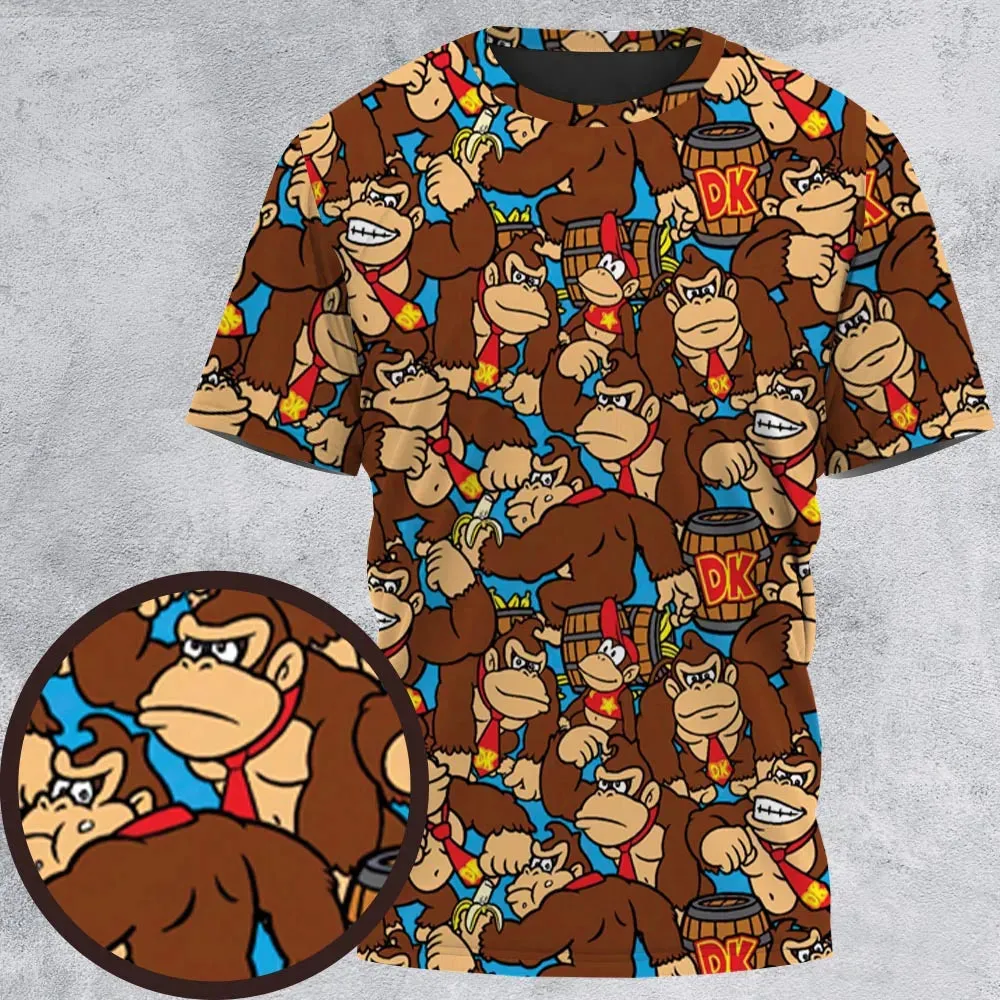 Donkey Kong Pattern All-Over Print Unisex T-Shirt - 2