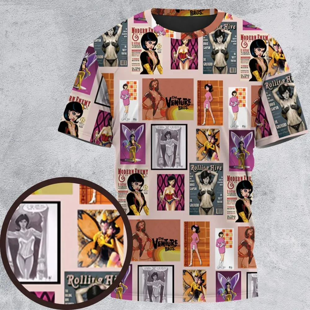 Dr. Mrs. The Monarch The Venture Bros. Magazine Poses All-Over Print Unisex T-Shirt - 2
