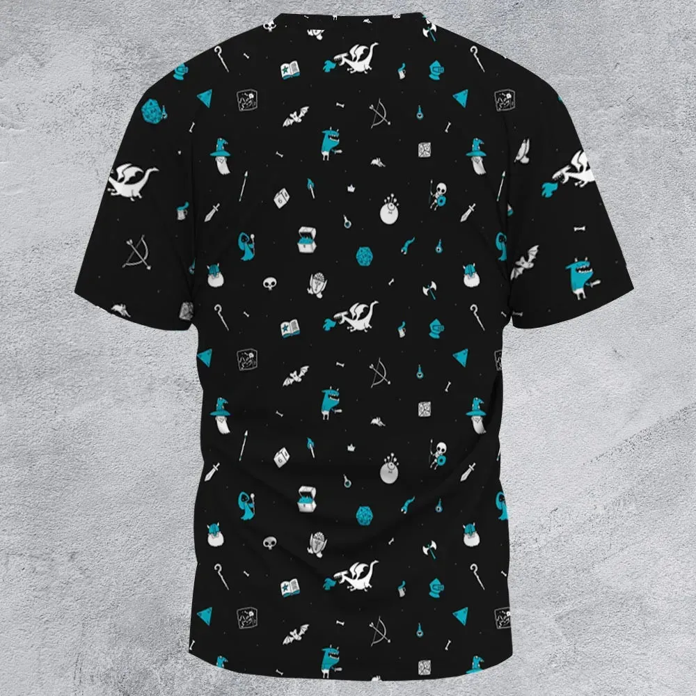 DnD Pattern All-Over Print Unisex T-Shirt - 3