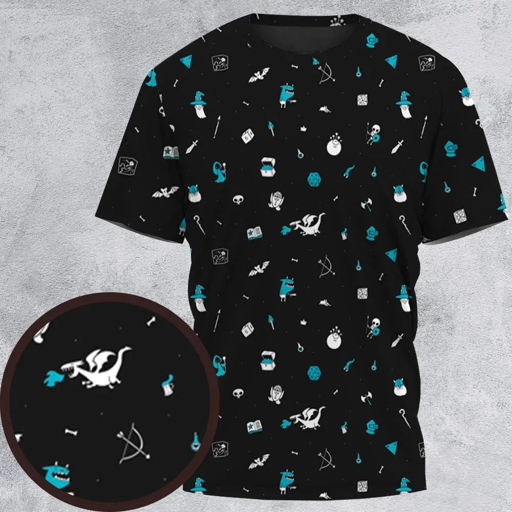 DnD Pattern All-Over Print Unisex T-Shirt - 2