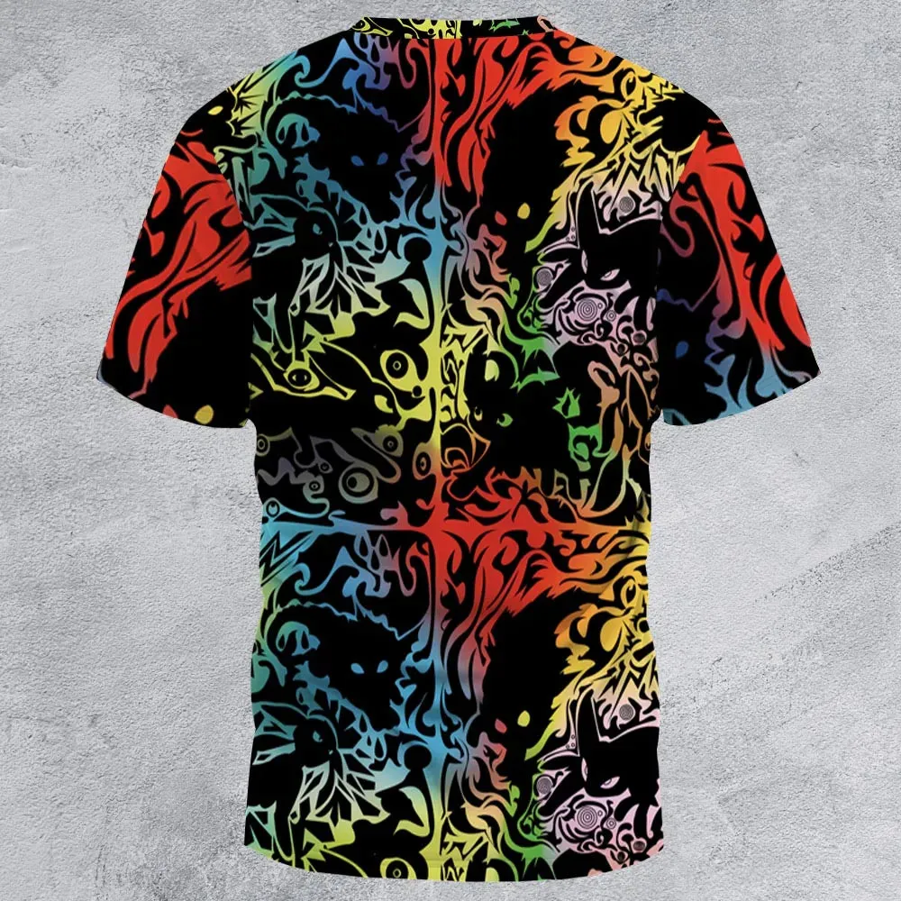Eevee Pokemon Black All-Over Print Unisex T-Shirt - 2