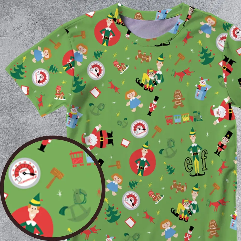 ELF Christmas Pattern All-Over Print Unisex T-Shirt - 4
